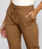 Basic High Waist Twill Joggers