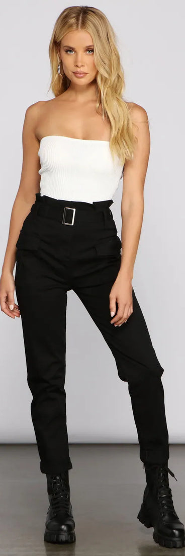 So Chic Paperbag Cargo Pants