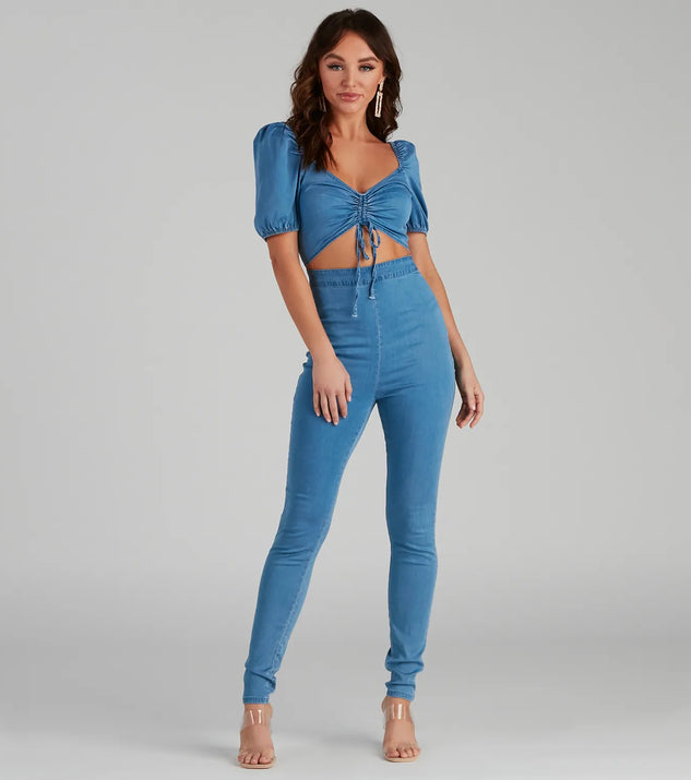 All Too Stylish Denim Catsuit