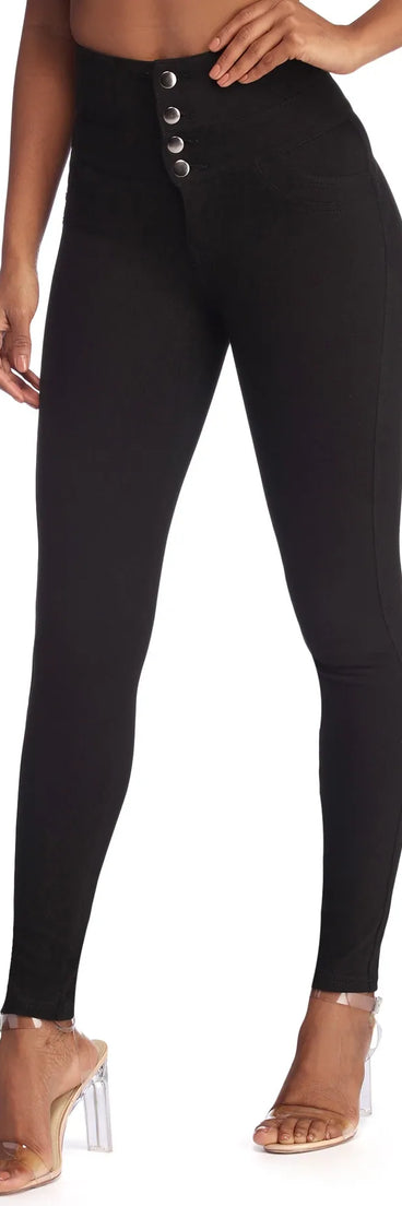 Button Up High Waist Pants