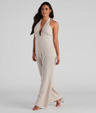 All It Takes Linen Halter Jumpsuit