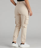 The Major Cutie Cargo Joggers is a trendy women's bottom in ivory, designed with modern details and alluring textures to complete chic outfits for 2025.