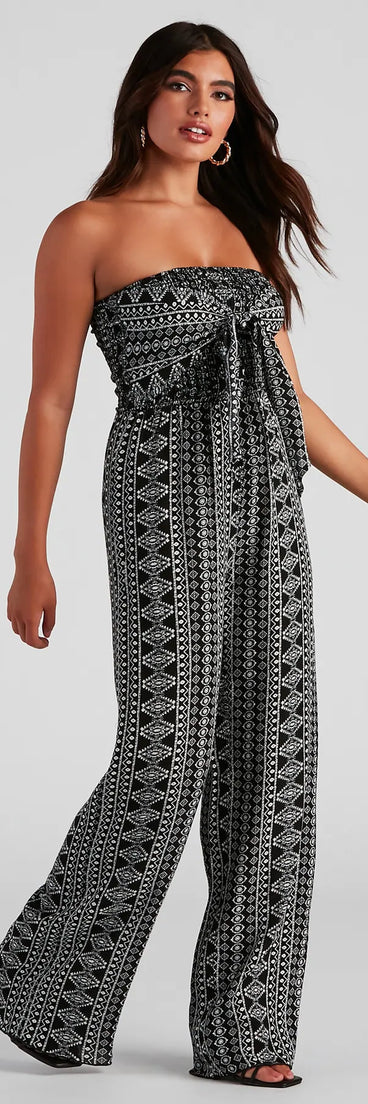 Boho Summer Tie-Front Jumpsuit