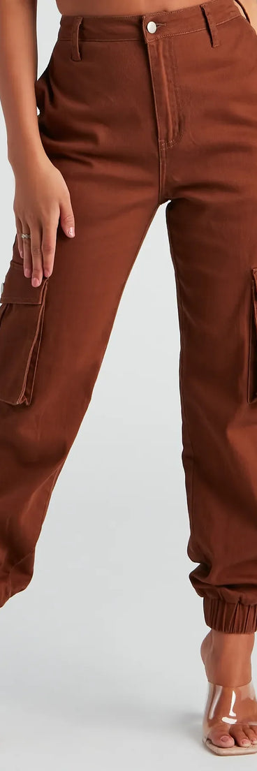 Jog My Memory High Rise Cargo Joggers