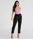 Trendy And Tapered High Waist Paperbag Pants