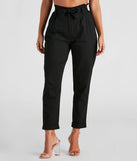 Trendy And Tapered High Waist Paperbag Pants