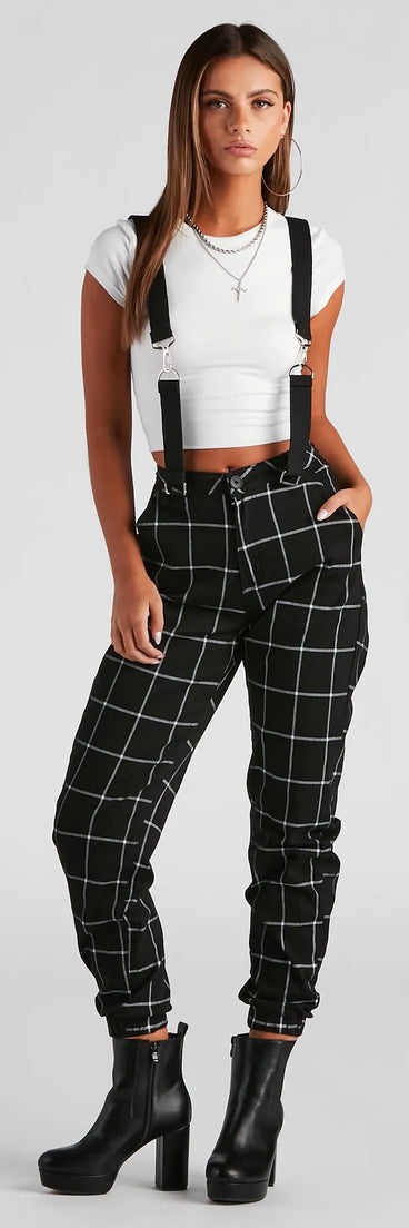 Gone Off The Grid Plaid Joggers