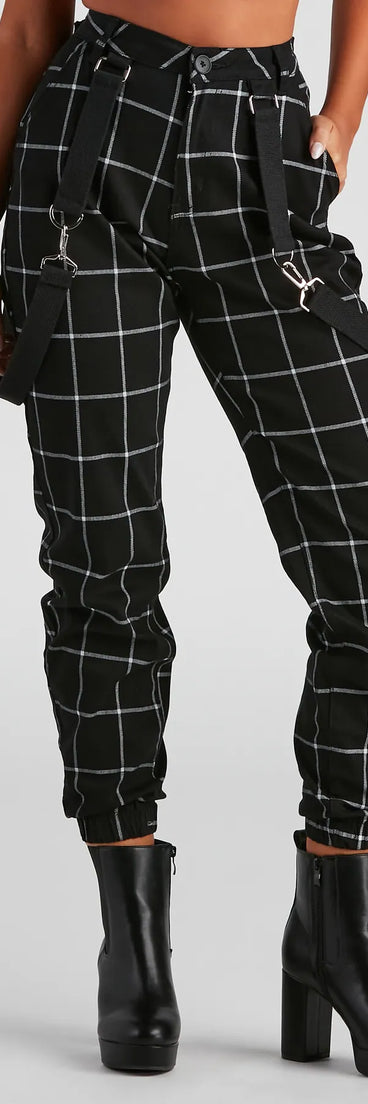 Gone Off The Grid Plaid Joggers