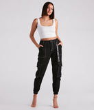 Functional Style Denim Cargo Joggers