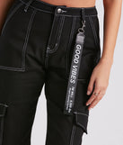 Functional Style Denim Cargo Joggers