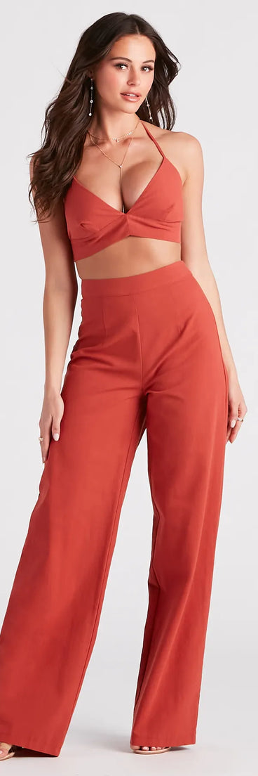 Meet In The Hamptons Linen Wide Leg Pants