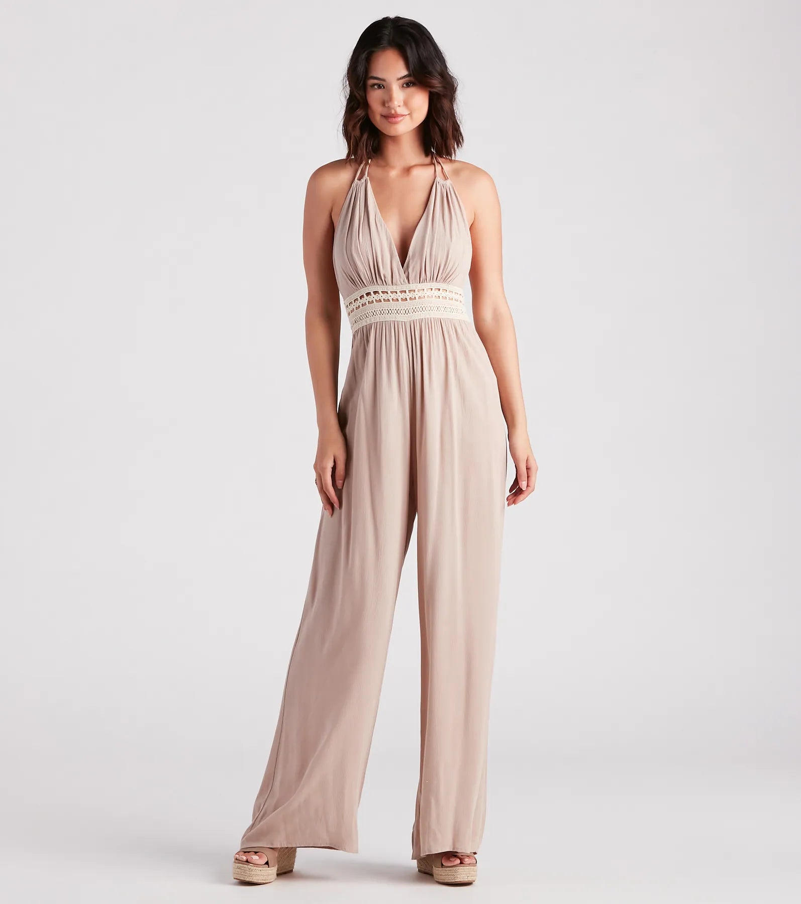 Wandering Bliss Halter Crochet Jumpsuit | Windsor