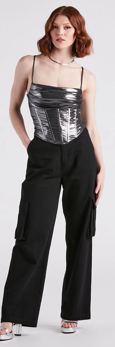 Serve Vibes High-Rise Cargo Denim Pants