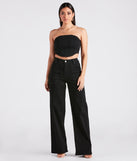 It's A Mood Wide Leg Twill Denim Pants