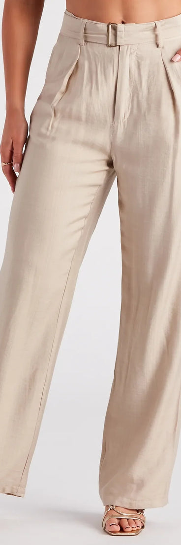 Show Up In Style Linen Wide Leg Trouser Pants