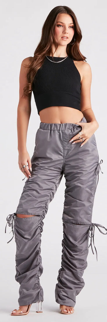 Finish Line High-Rise Knee Slit Joggers