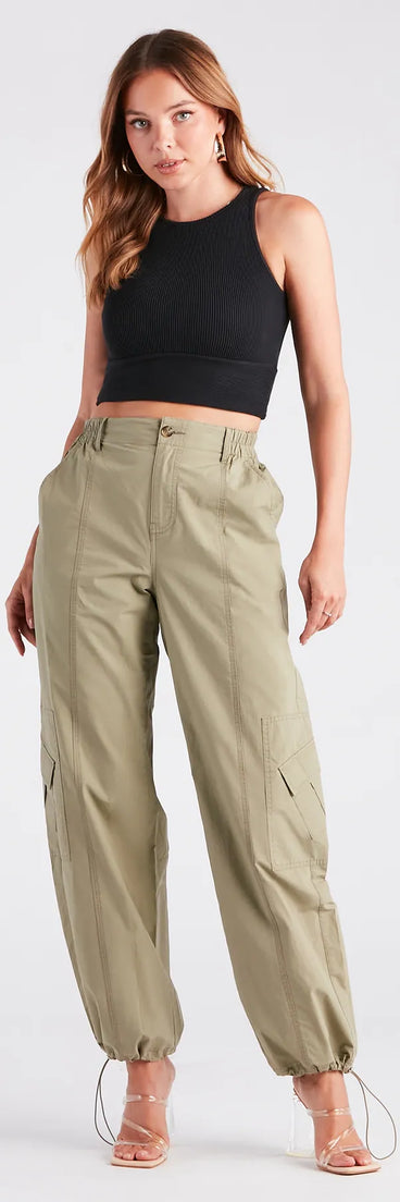 Major Cool Girl Parachute Cargo Pants