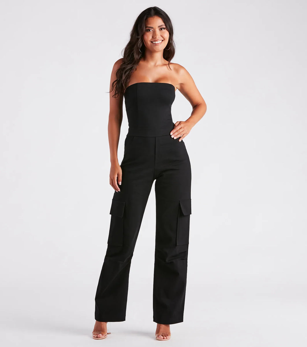 Solid Sleeveless Cargo Jumpsuit main image 1