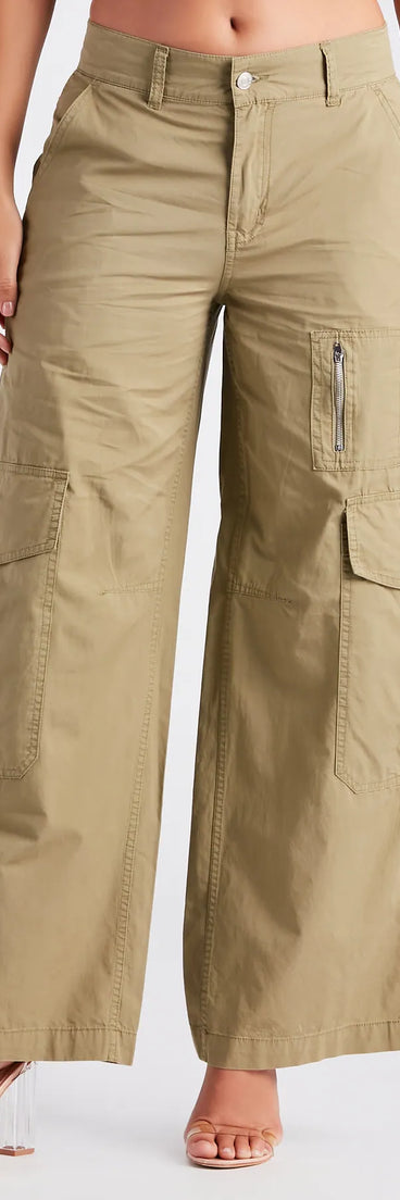 Serving Trendy Vibes Wide-Leg Cargo Pants