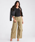 Serving Trendy Vibes Wide-Leg Cargo Pants