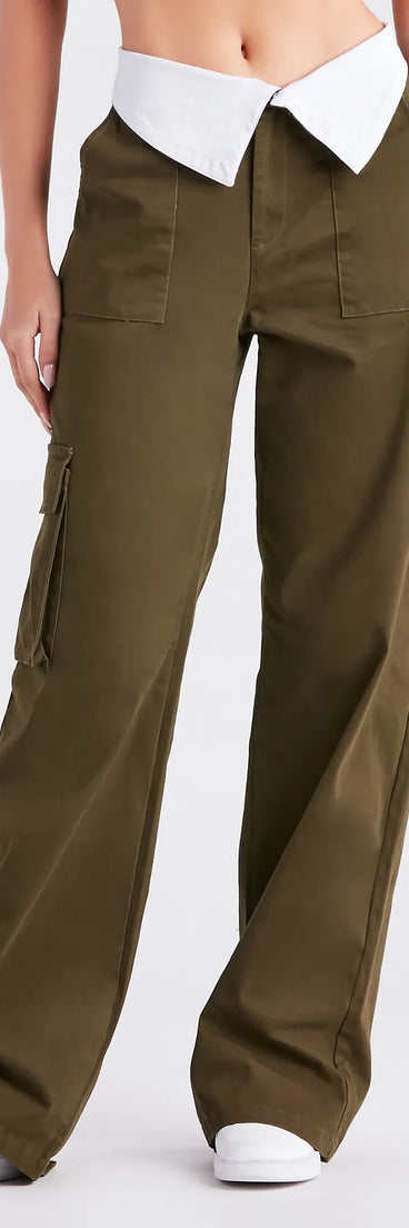Cool Vibes Fold-Over Waist Cargo Pants