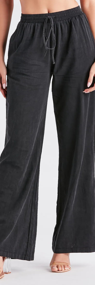 Weekend By The Bay Cotton Wide-Leg Pants