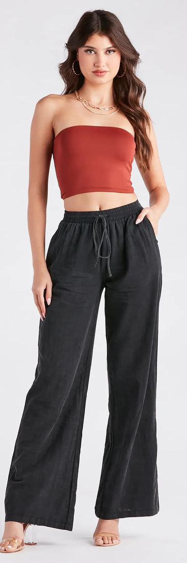Weekend By The Bay Cotton Wide-Leg Pants