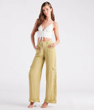 Coastal Drive Linen Wide-Leg Cargo Pants