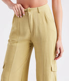 Coastal Drive Linen Wide-Leg Cargo Pants