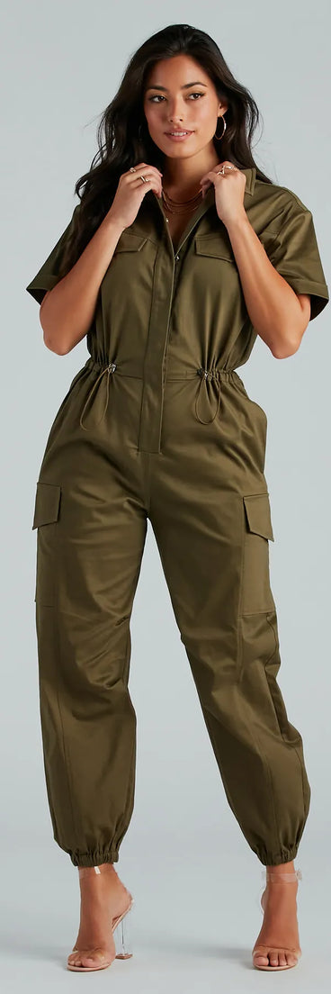 Everyday Utility Cargo Jogger Jumpsuit