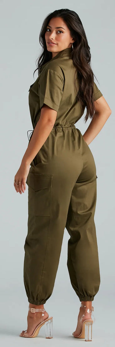 Everyday Utility Cargo Jogger Jumpsuit