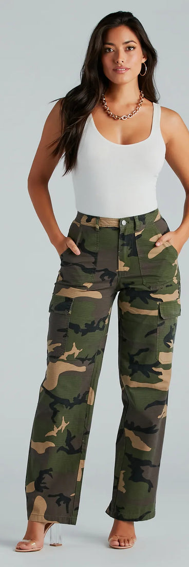 Play Fair High-Rise Camouflage Cargo Pants