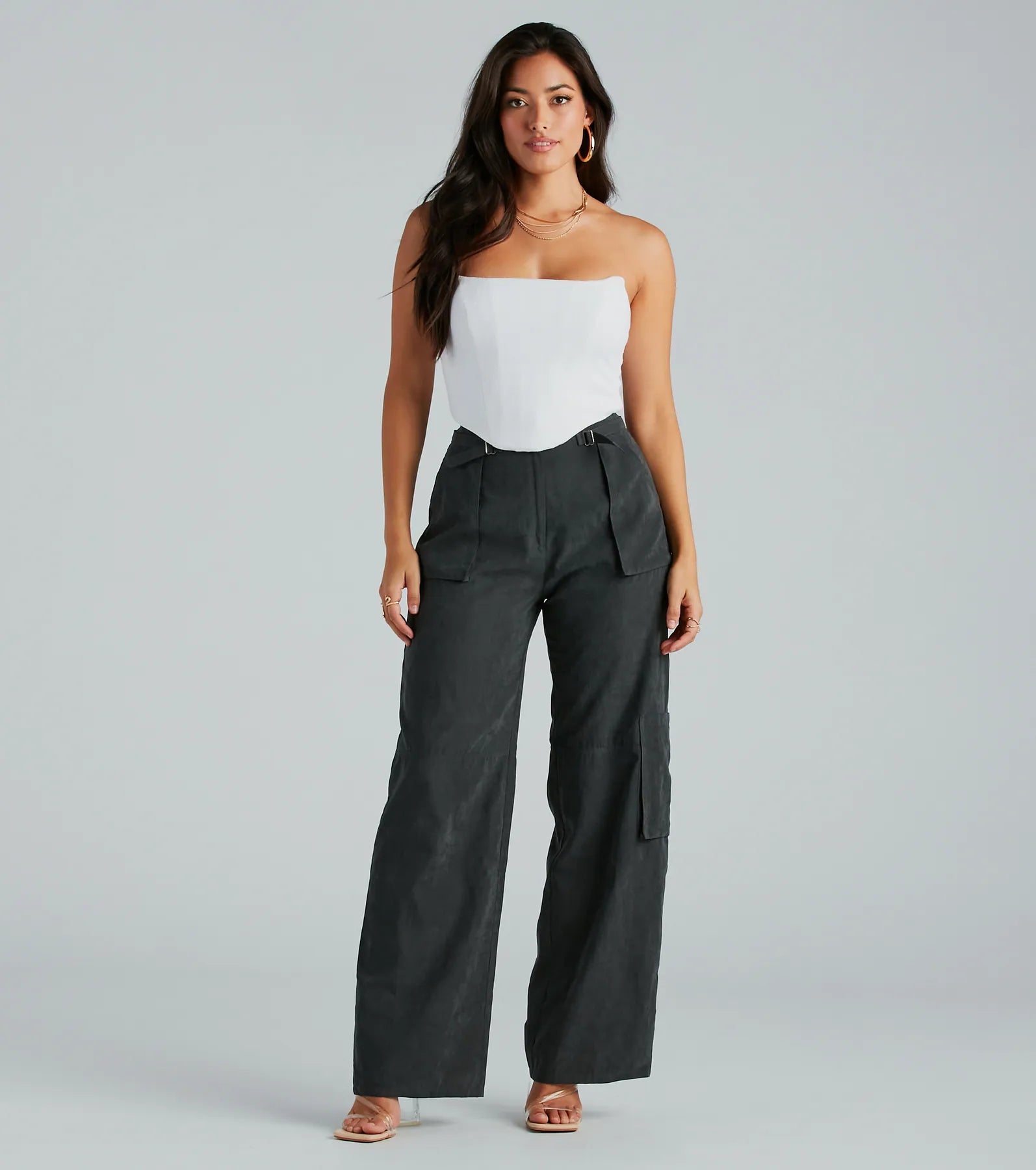 Trendy Girl Wide-Leg Cargo Twill Pants | Windsor