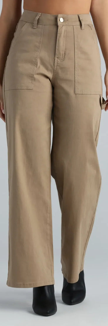 High-Rise Wide-Leg Carpenter Pants
