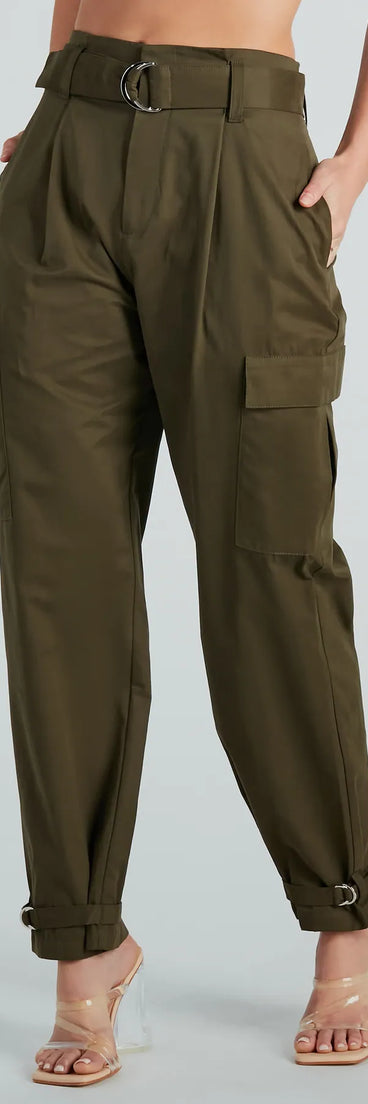 Step It Up High-Rise Paperbag Cargo Pants
