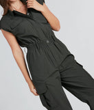 Street Style Sleeveless Cargo Jumpsuit