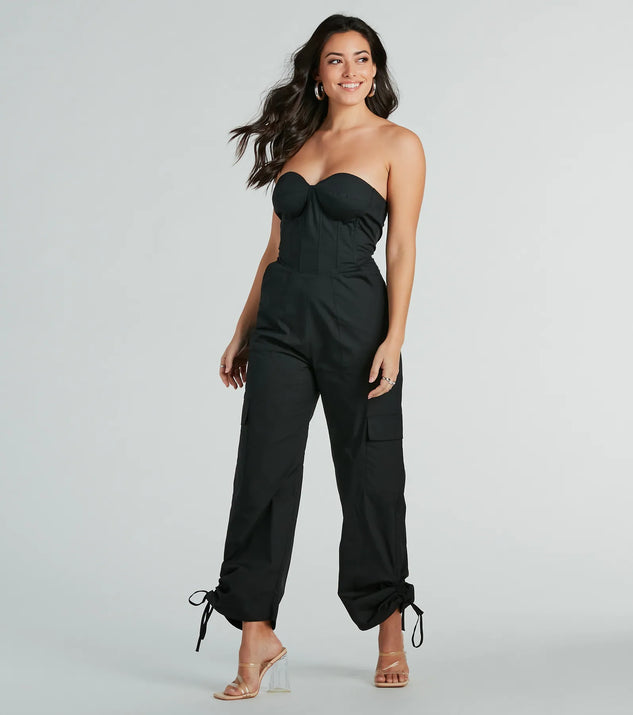 Weekend Fit Strapless Bustier Woven Jumpsuit | Windsor