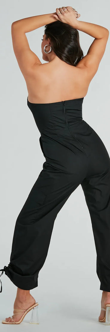 Weekend Fit Strapless Bustier Woven Jumpsuit