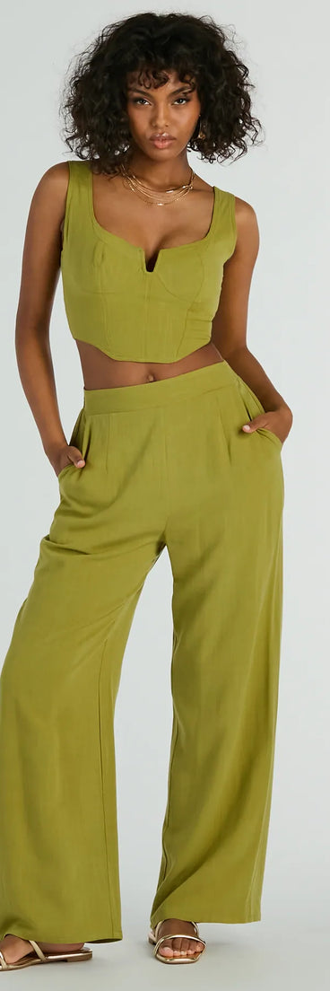 Keep It Light High Rise Linen Palazzo Pants