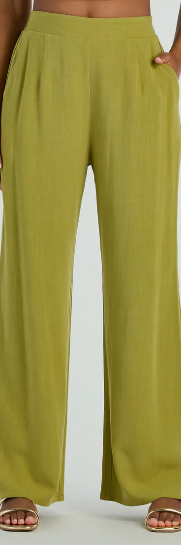 Keep It Light High Rise Linen Palazzo Pants