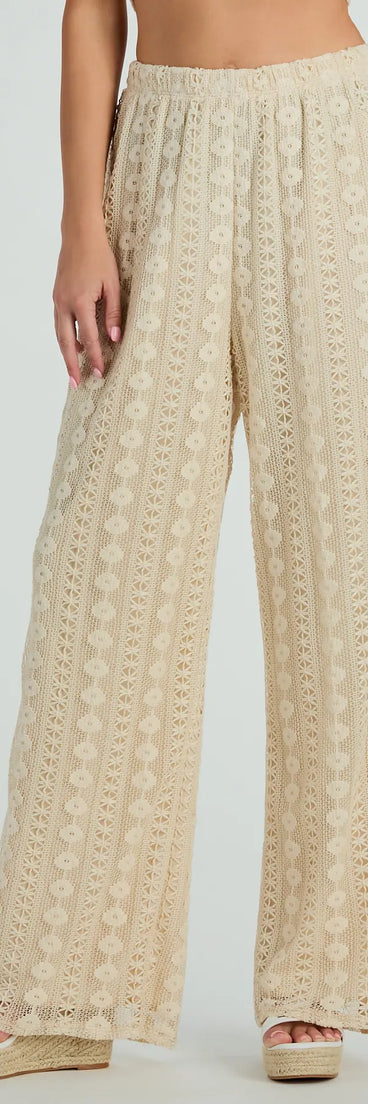 Sunshine Livin' High Rise Palazzo Crochet Pants