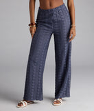 Choosing denim blue pants means the Weekend Breeze High-Rise Crochet Palazzo Pants are your new power move—polished enough for plans, bold enough for the gram.