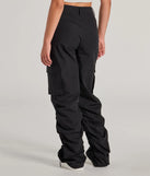 The Good Vibes Era Mid-Rise Twill Cargo Pants is a trendy women's bottom in black, designed with modern details and alluring textures to complete chic outfits for 2025.