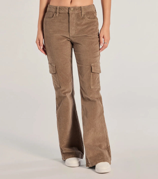 Effortless And Cool Corduroy Cargo Flare Pants | Windsor