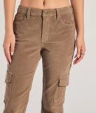 The Effortless And Cool Corduroy Cargo Flare Pants is a trendy women's bottom in olive green, designed with modern details and alluring textures to complete chic outfits for 2025.