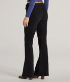 The Cool Icon High-Rise Belted Bootcut Pants is a trendy women's bottom in black, designed with modern details and alluring textures to complete chic outfits for 2025.