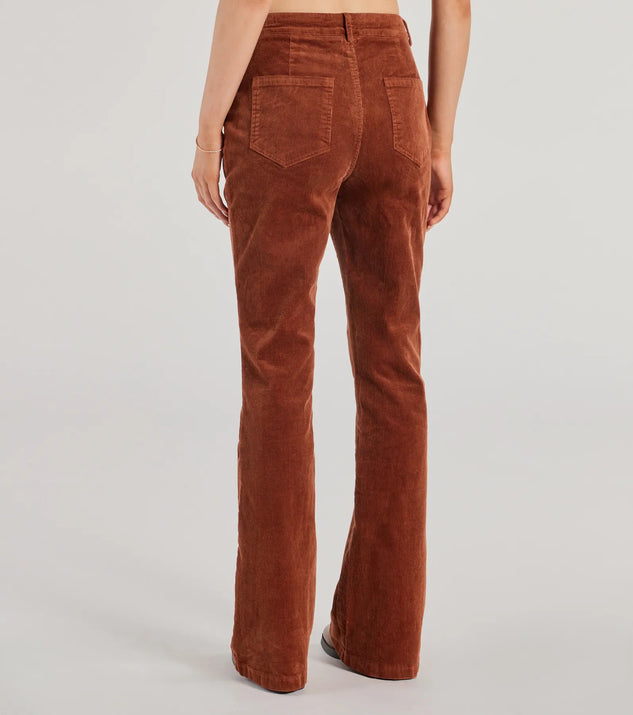 Retro Chic Corduroy High-Rise Flare Pants | Windsor