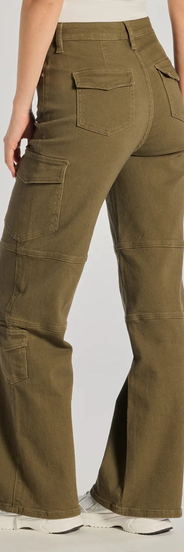 Trendy olive green cargo pants like the The Next Level High-Rise Cargo Pants bring casual utility style to everyday and off-duty looks.
