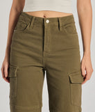 Create bold, fashion-forward looks for summer with the The Next Level High-Rise Cargo Pants in olive green, a must-have piece from Windsor’s collection of stylish bottoms for women.