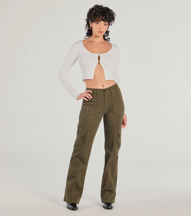 Take Charge Mid Rise Straight Cargo Pants Windsor